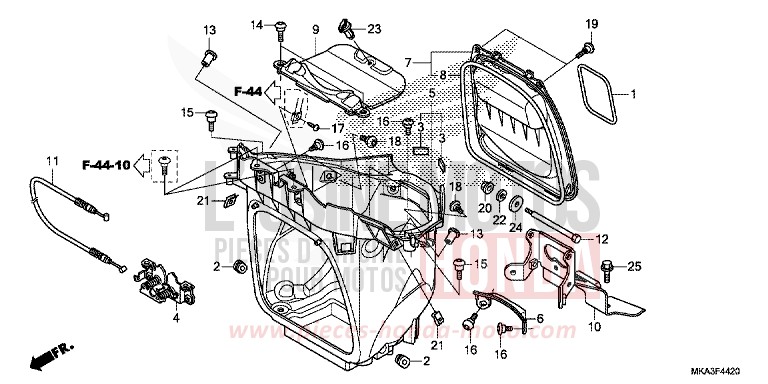 COMPARTIMENT A BAGAGES de NC750X "Méca" SWORD SILVER METALLIC (NHA95) 2016